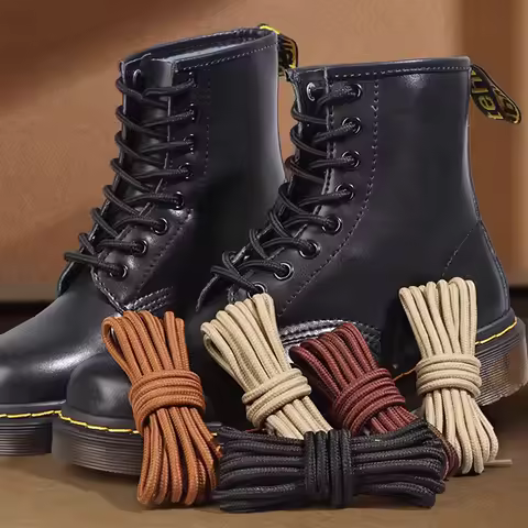Durable Polyester Round Shoe Laces Classic Double-deck Shoelaces Boot Solid Laces Rugged and Wear-resistant Sneaker Shoelace