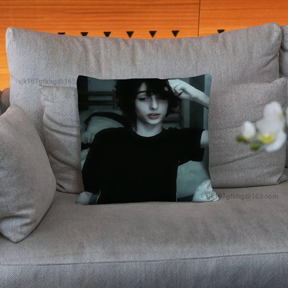 Finn Wolfhard Stranger Pillow Case Square Double-Sided Printing Short Plush Sofa Cushion Cover Bedroom Bedside Pillow