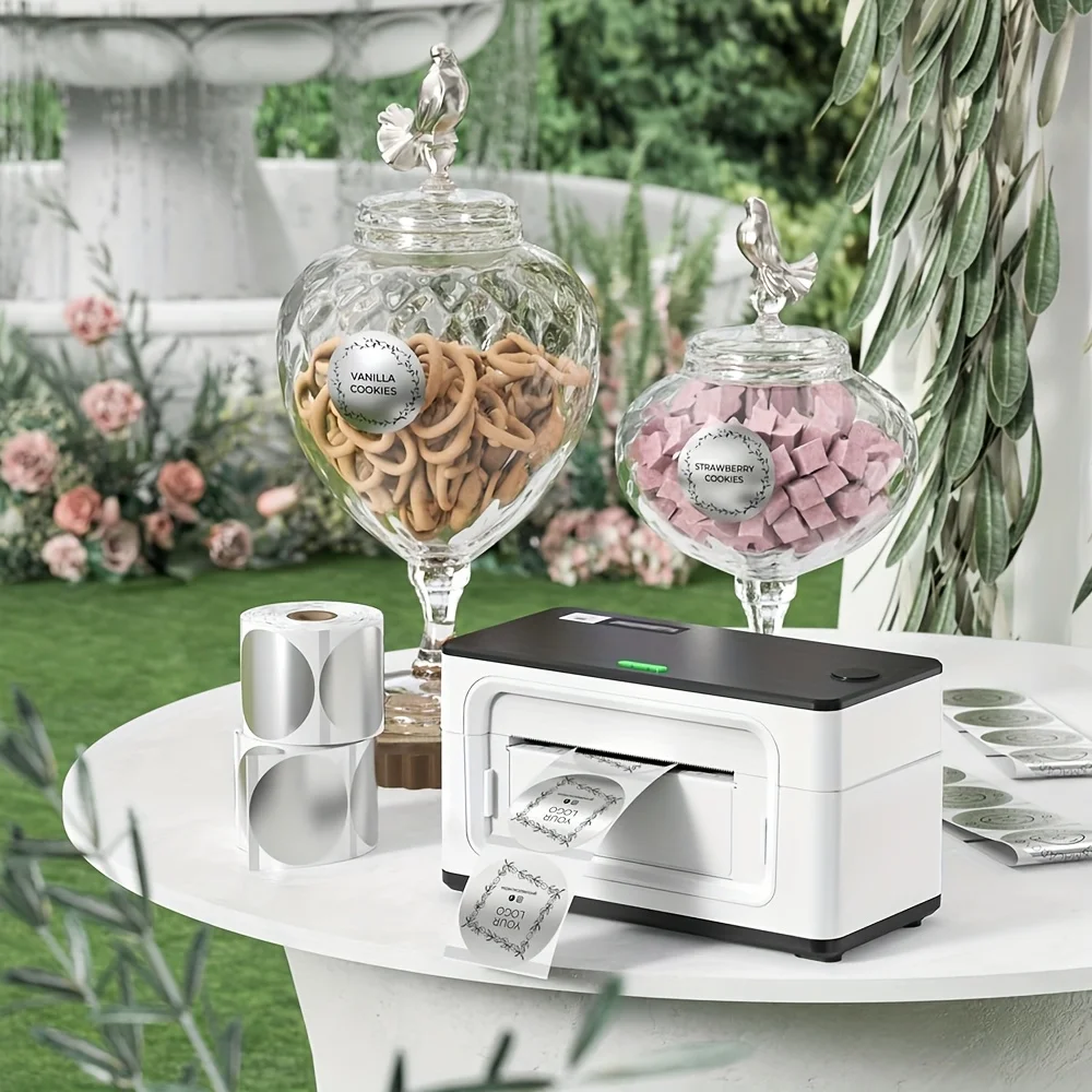 5.08 سنتيمتر تسميات لاصقة حرارية مستديرة فضي/واضح الذهب/نقطة فلاش ، ذاتية اللصق ، شعار DIY/رمز الاستجابة السريعة ، مكتب/تجاري/اصنعها بنفسك الحرف