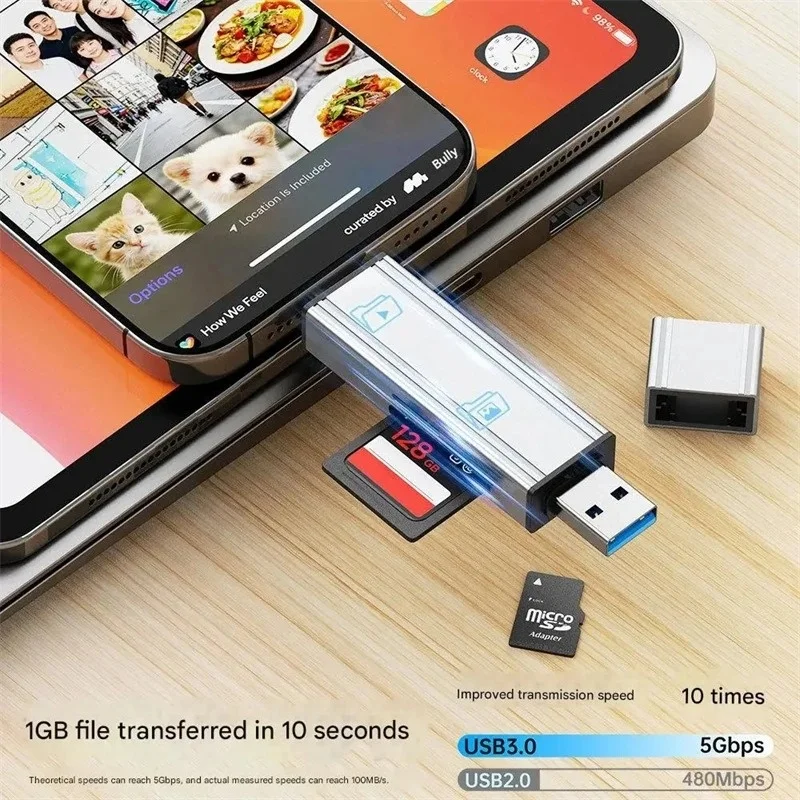 for UGREEN HUB 3.0 Docking Station Micro SD TF Card Reader Sturdy High-Speed Adapter For PC Laptop Smart Memory SD Card Adapter
