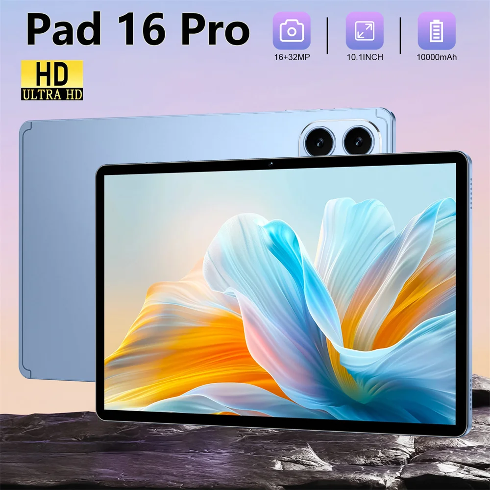 

New Pad 16 Pro Tablet 10.1HD Screen Tab 10000Mah Global Version 4G 5G Dual SIM 22GB+2TB Children's Tablets Android 15