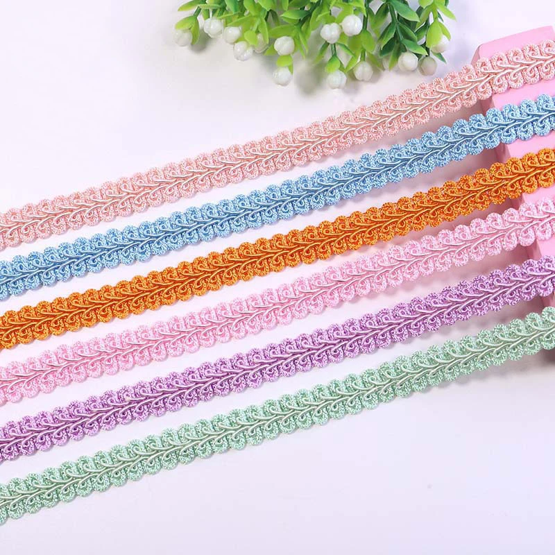 12mm Eco-Friendly Colorful Polyester Herringbone Centipede Lace Ribbon For Clothing Decoration DIY Sewing Accessories