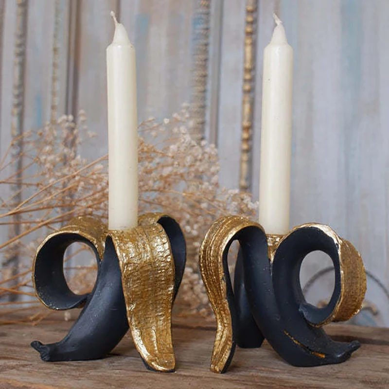 Candlestick Holder Personality Banana Shape Candle Holder Home Table Candlestick Party Special Props Home Decorate