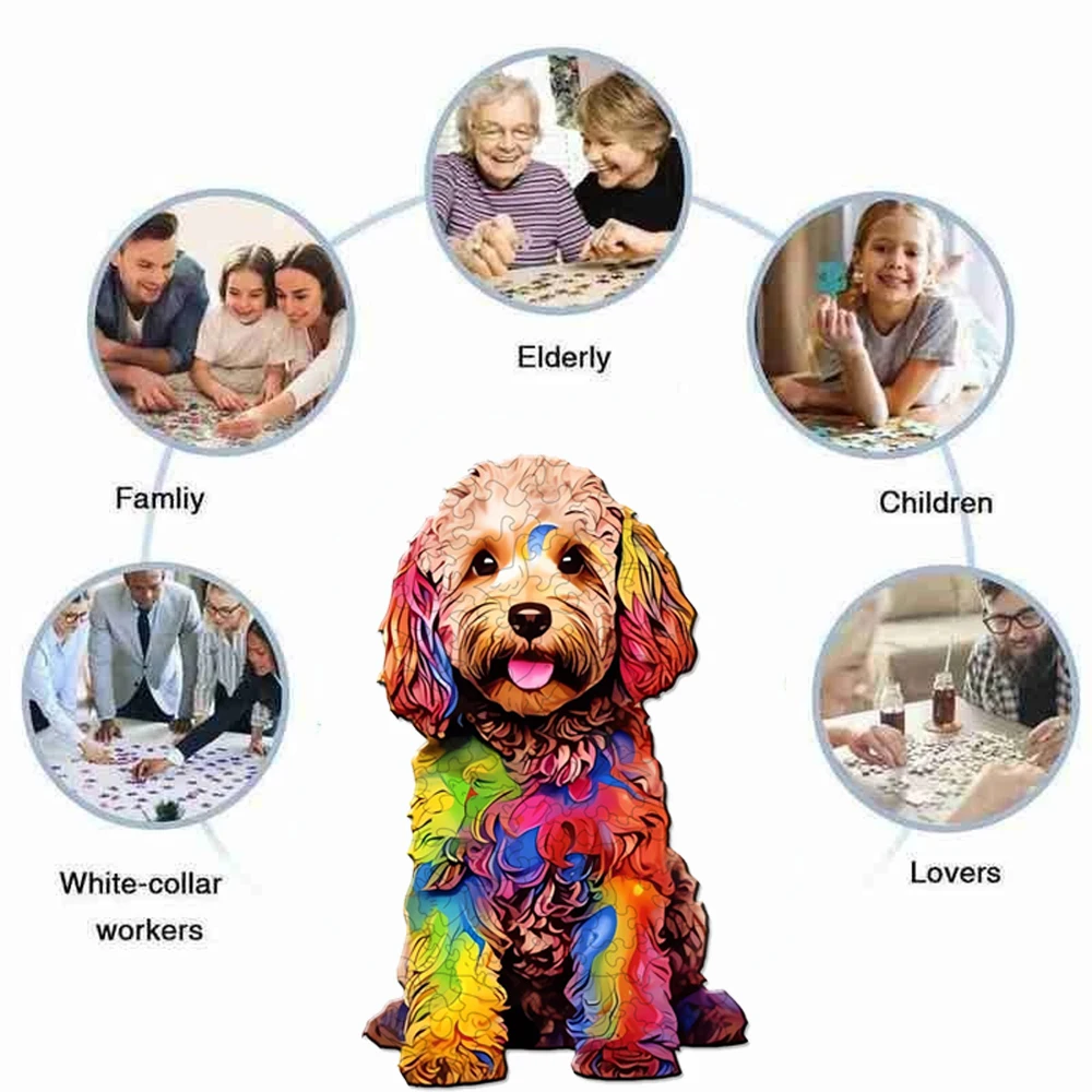 Jigsaw Puzzle Mysterious Animal Puzzles  Dog Puzzles Gift for Adult Kids Educational Fabulous Gift Interactive Games Wooden Toys