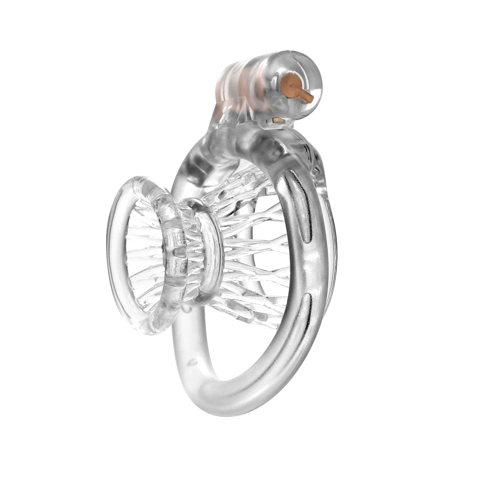 junket Sissy Mini Male Chastity Lock CB Lock ,Locked In Lust Male Chastity Device With 4 Base Ring