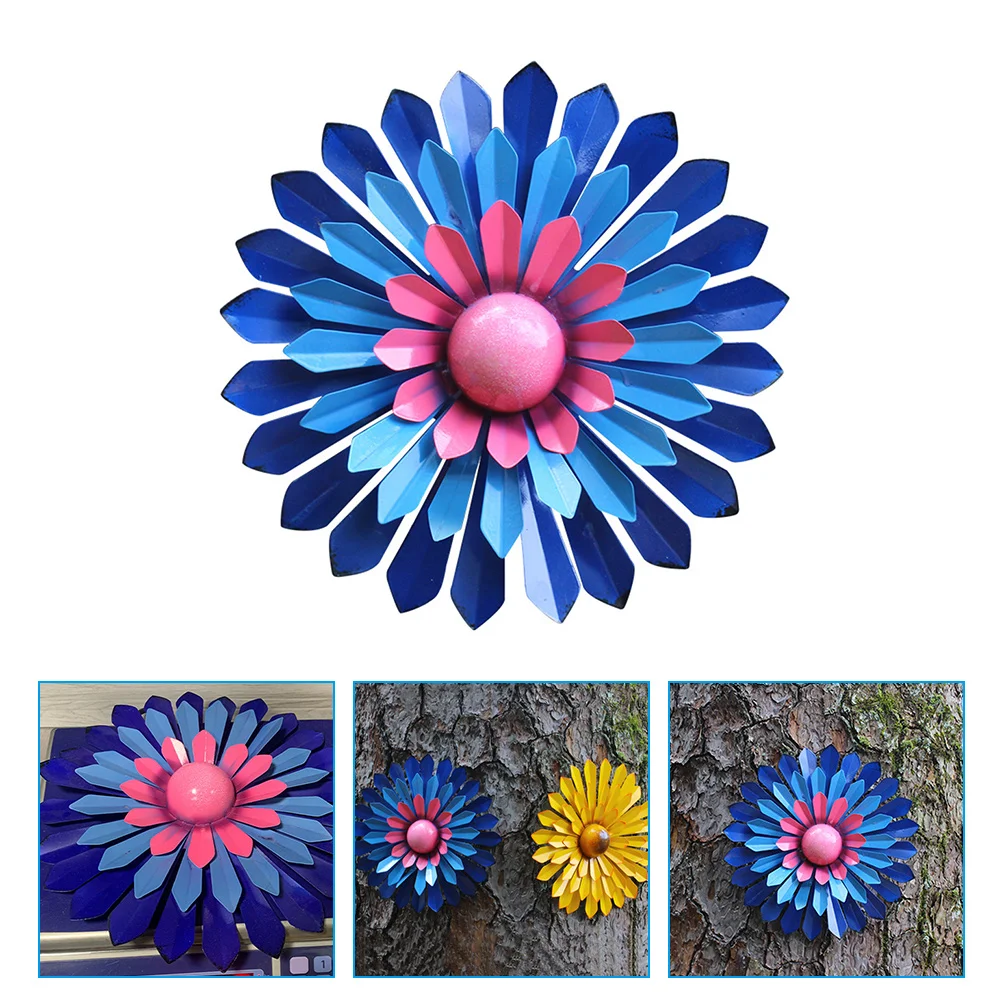 

Wrought Iron Flower Decoration Indoor Wall Hanging Ornament Outdoor Sunflower Decors Unique Arts Metal Pendant Home