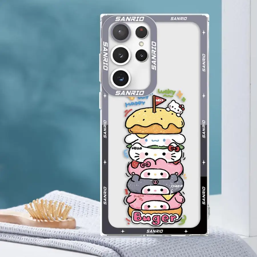 حافظة سانريو كورومي اللطيفة لهاتف سامسونج جالاكسي S21 S24 Plus S22 S25 + S24 + S23 + S25 Ultra S25Ultra Note 20 10 S20 S23 FE هاتف شفاف