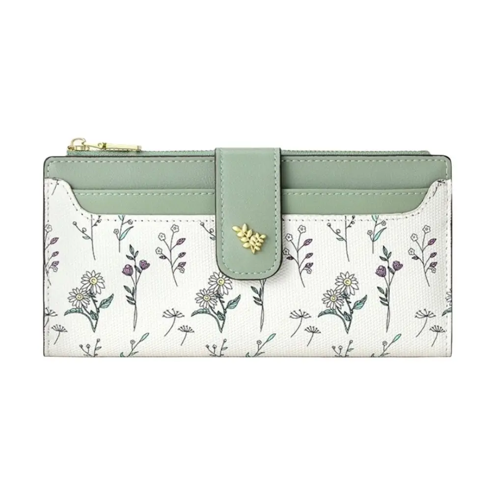 

Темпераментный длинный кошелек большой емкости, многофункциональная сумка для карт с цветком, женский кошелек на молнии