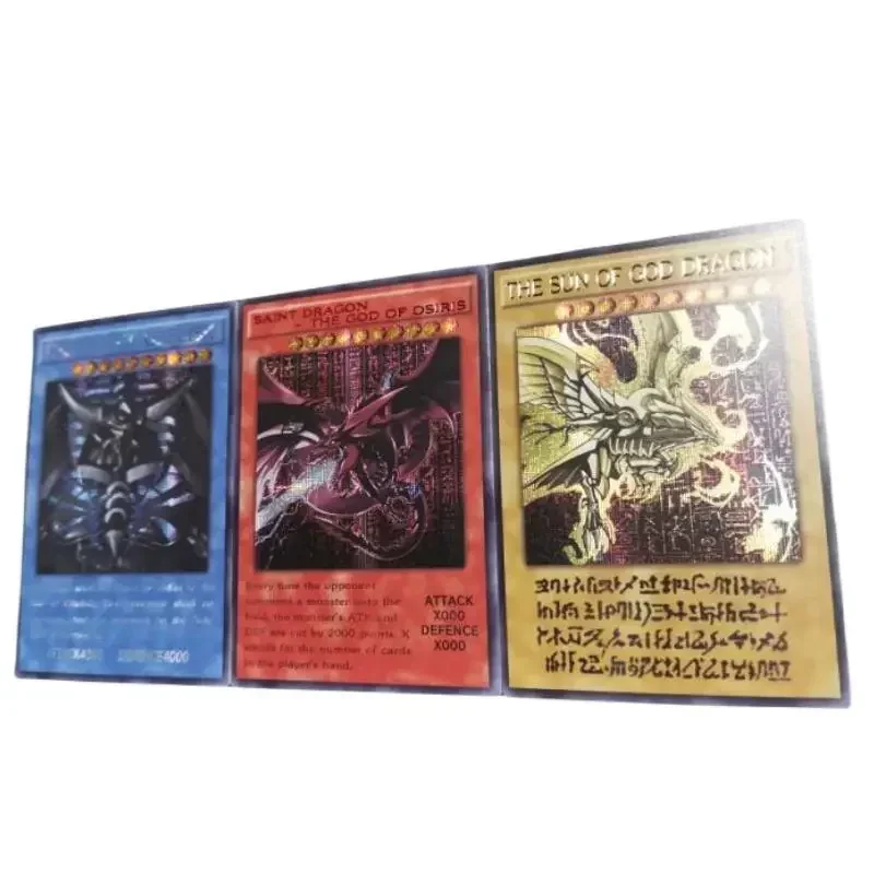 3Pcs/set Yu-Gi-Oh Slifer The Sky Dragon Obelisk The Tormentor The Winged Dragon of Ra Self Made Classic Serie Flash Collect Card