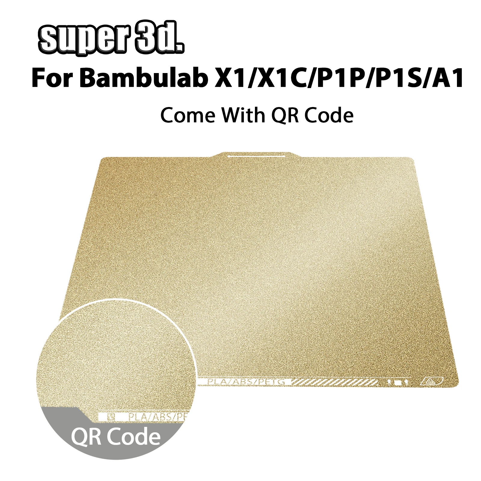 

QR Code Textured PEI Bed For Bambu Lab Build Plate X1/X1C/P1P/P1S Double Side PEI Spring Steel Sheet For Bambulab A1 Accessories