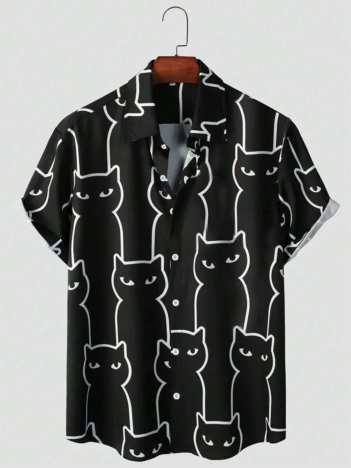 Camisa de manga curta de gato 3D unissex, roupa diária casual, moda havaiana camisas para homens, moda Harajuku