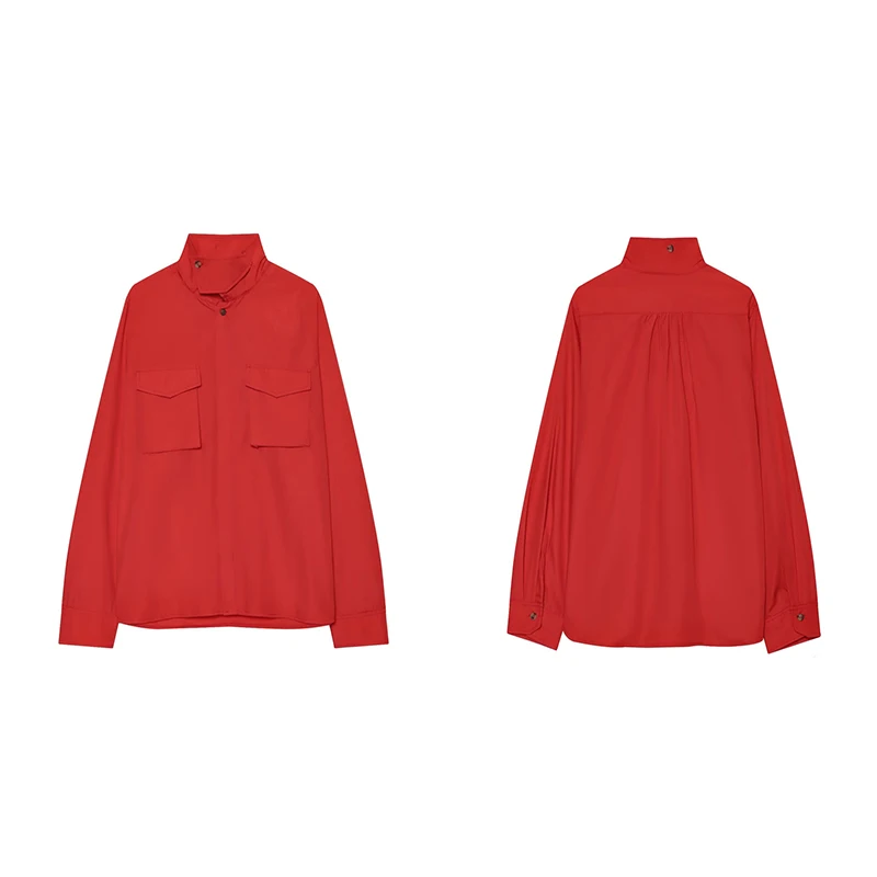 Guobioziy Women's Pocket Shirt Jacket 2026 Spring-Autumn New Model European Daily Casual Fashion Trend Fresh Street Classic Wear
