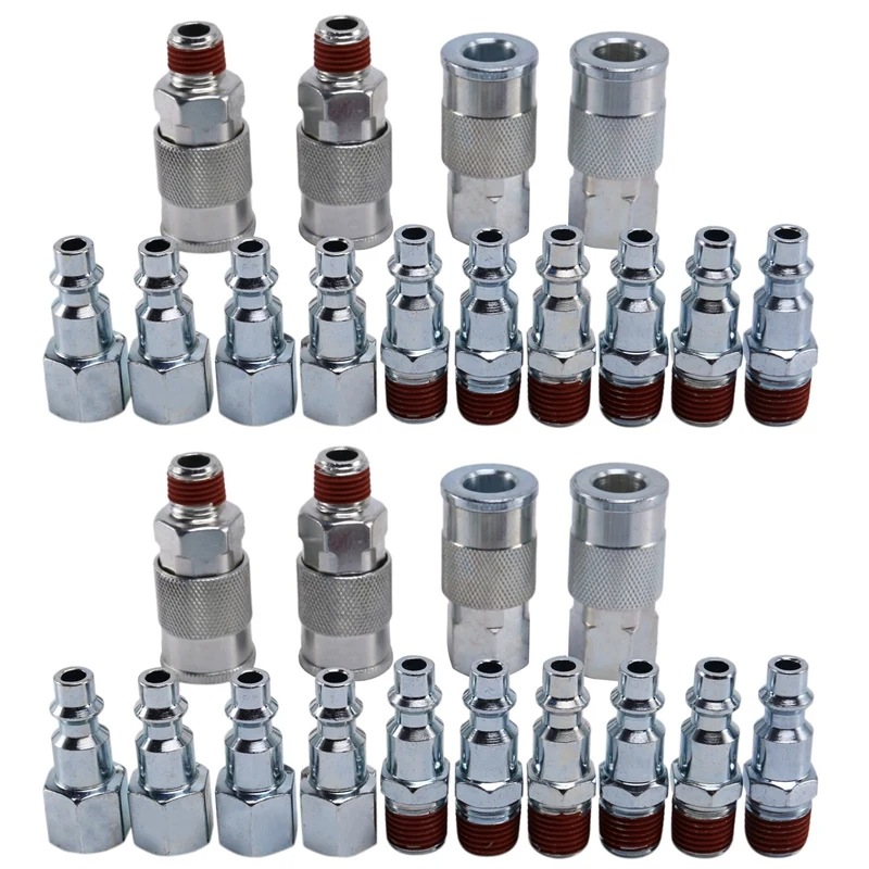 

28 Pieces 1/4 Inch Npt Quick Connect Air Coupler And Plug Kit For Air Compressor Accessories Fittings