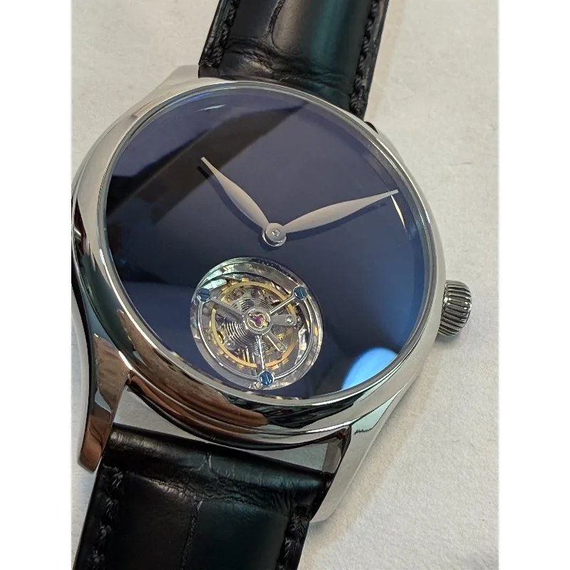 Wordless Tianshu Tourbillon Watch! Imported Crocodile Leather Belt Watch