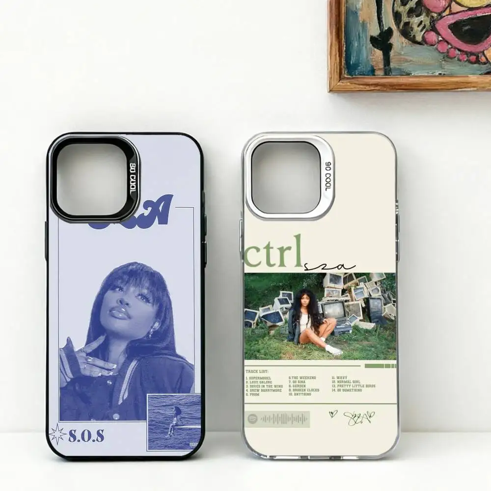 

RNB Singer S-SZA SOS Phone Case For iPhone 17,16,15,14,13,12,11 Plus,Pro Max,XS,Colored Silver Plated Inside Cover