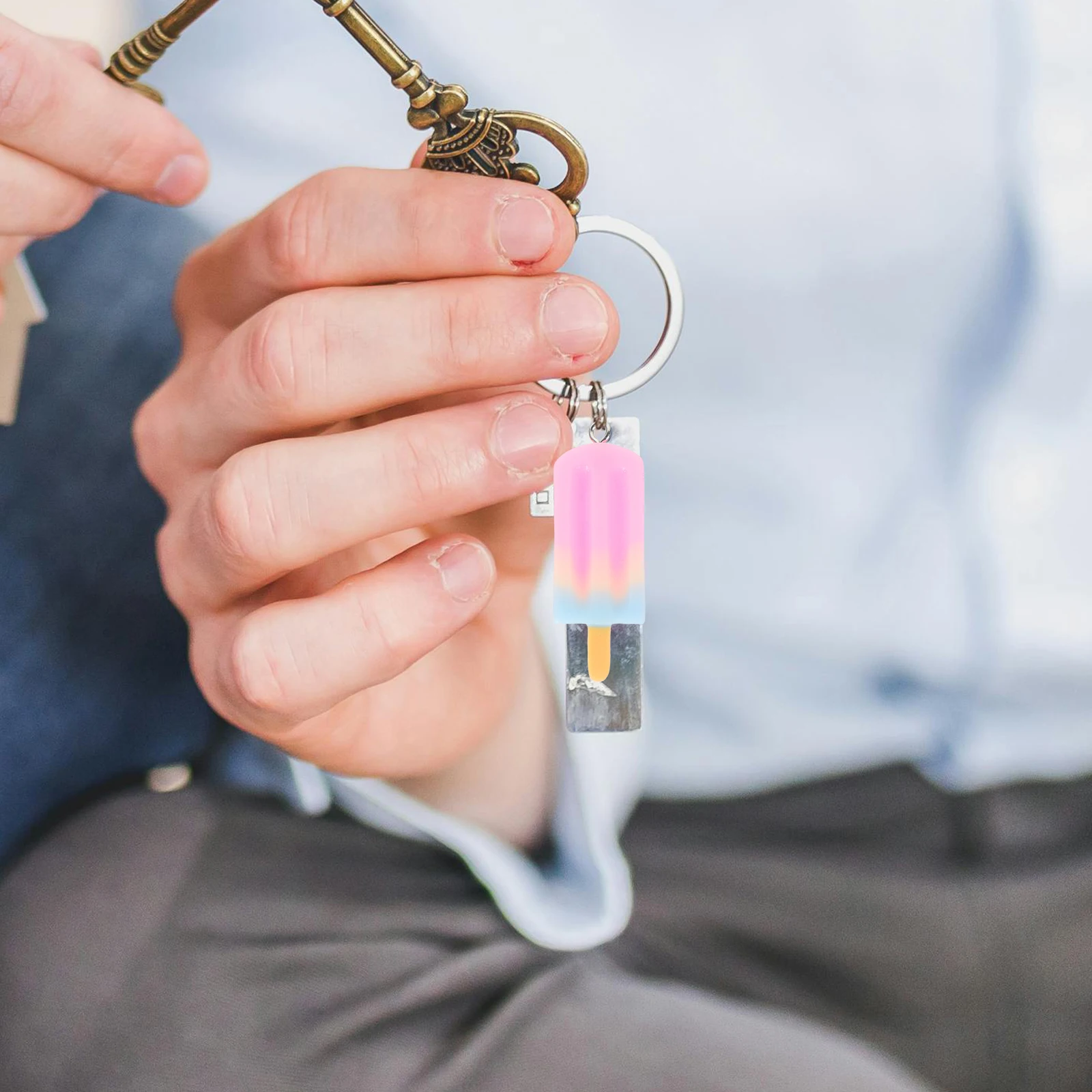 

25 Pcs Pink Ice Cream Pendant Keychain Hanging Food Charms Cute for Jewelry Making Earrings