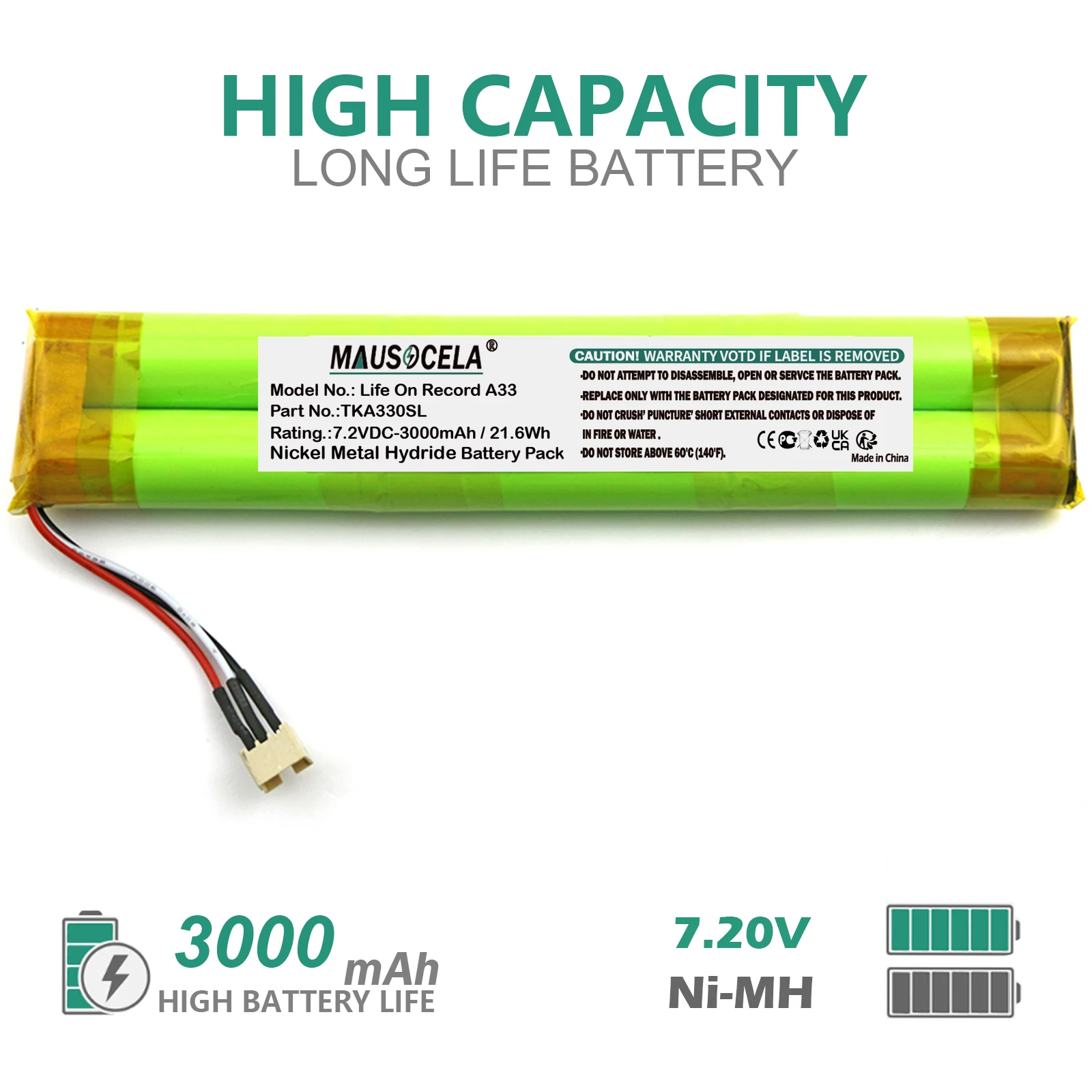 

3000mAh Alarm System Battery For TDK:Life On Record A33,Paradox:0780100172,0780100178,MG6160 MG6130 MG6060 Control Panel,MG6030