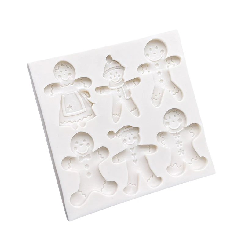 Gingerbread Man Christmas Silicone Cake Baking Mold Sugarcraft Chocolate Cupcake Resin Tools Fondant Cake Decorating Tools