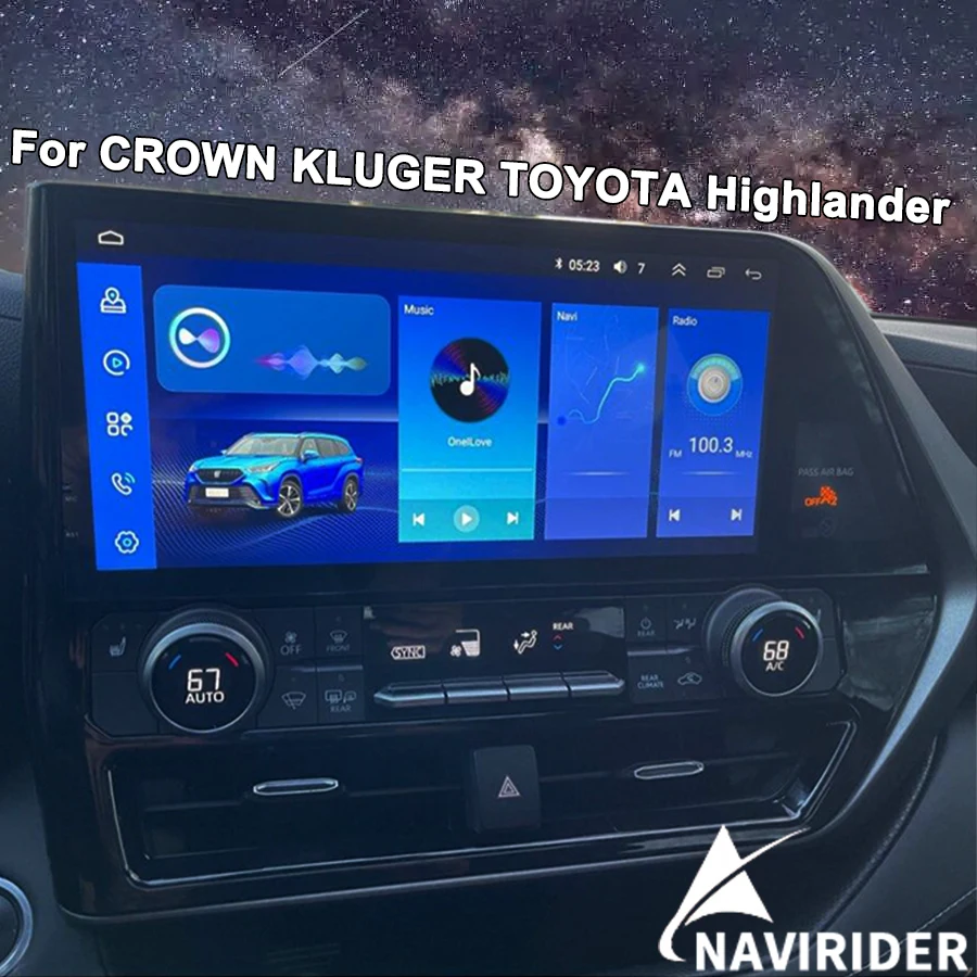 

Автомобильная Мультимедийная система 2Din, экран 12,3 дюйма, Android 13, для CROWN KLUGER TOYOTA Highlander 2022 CarPlay, GPS-навигация, видеоплеер