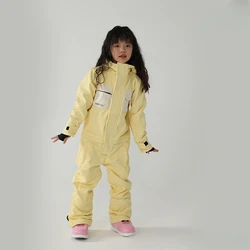 Winter Warm Kids Skiing Set One-Piece Girls Jumpsuit Boys Overalls 2024 New Children Ski Suit Windproof Waterproof Snow Clothing