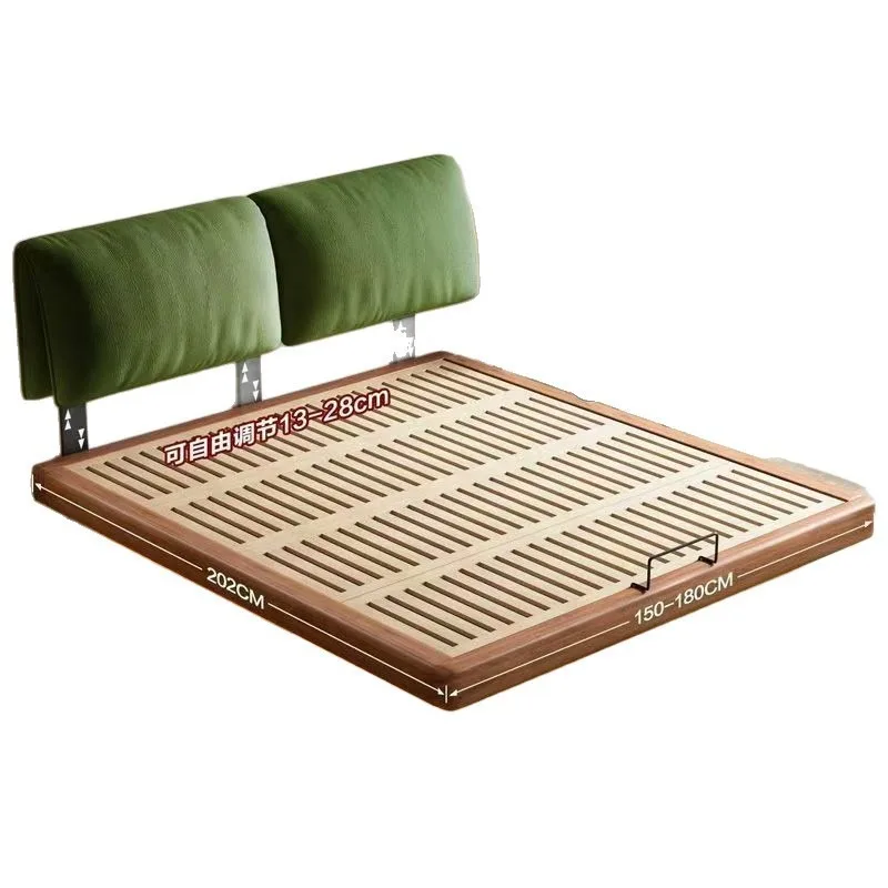 Solid wood beech ash skeleton bedside tatami flush edge suspension simple modern tenon and tenon all solid wood bed