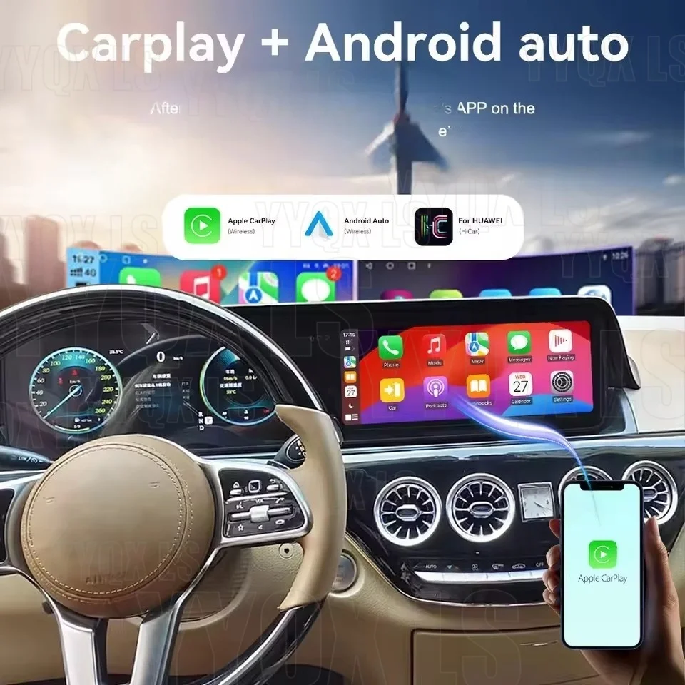 

12,3-дюймовый Android-экран для Mercedes-Benz S 2005-2013, сенсорный экран, CarPlay, автомобильная мультимедийная система, GPS-навигация, головное устройство с DSP