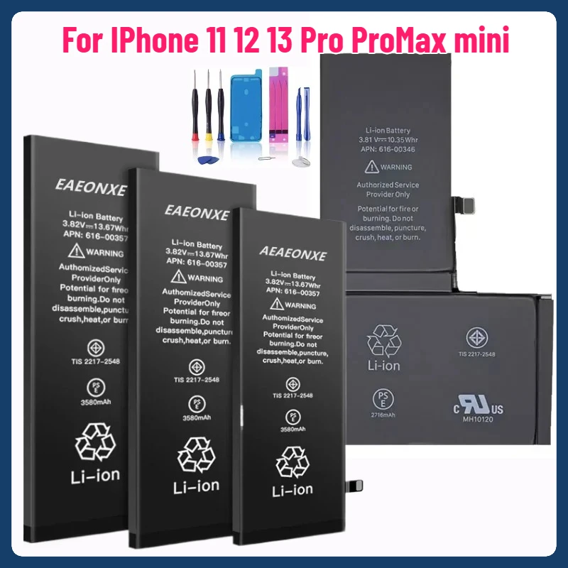 

Аккумулятор для телефона IPhone 12 Pro 12 Pro IPhone 13 Pro Max Mini, бесплатный набор инструментов для ремонта, замена аккумулятора большой емкости