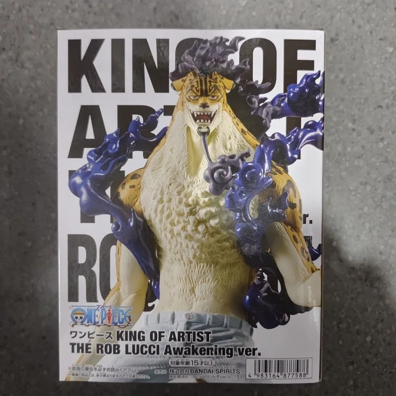 

Japanese Bandai Banpresto KOA Art King One Piece Rob Lucci Wake Up Anime Figure Children's Gifts Desktop Ornaments Model Gift