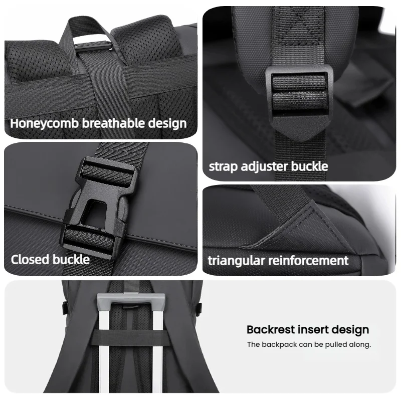 Modischer Business-Herrenrucksack, großes Fassungsvermögen, Aufbewahrung mit mehreren Fächern, modischer Reiserucksack, Business-Computertasche