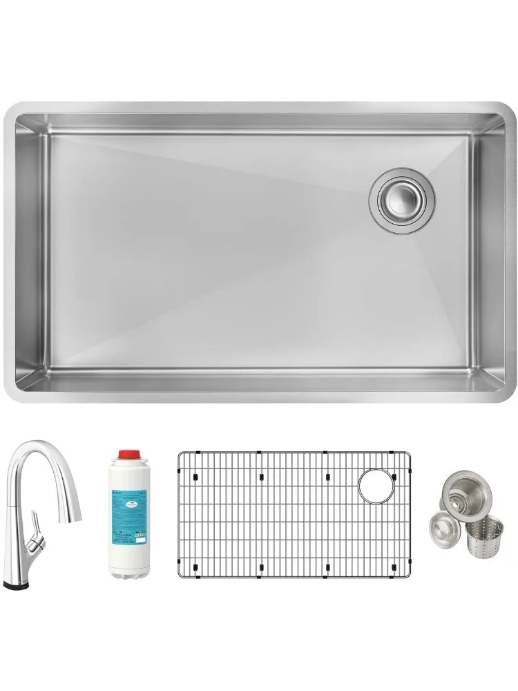 Single Bowl Undermount Stainless Steel Sink Home Improvement  for Restaurant and Laundry Kitchen Sinks