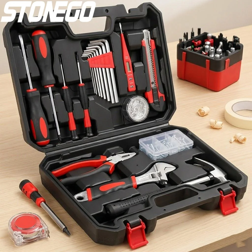 

108 Piece Tool Set with Screwdriver and Wrench for Auto Repair and Household Use Handy Toolbox