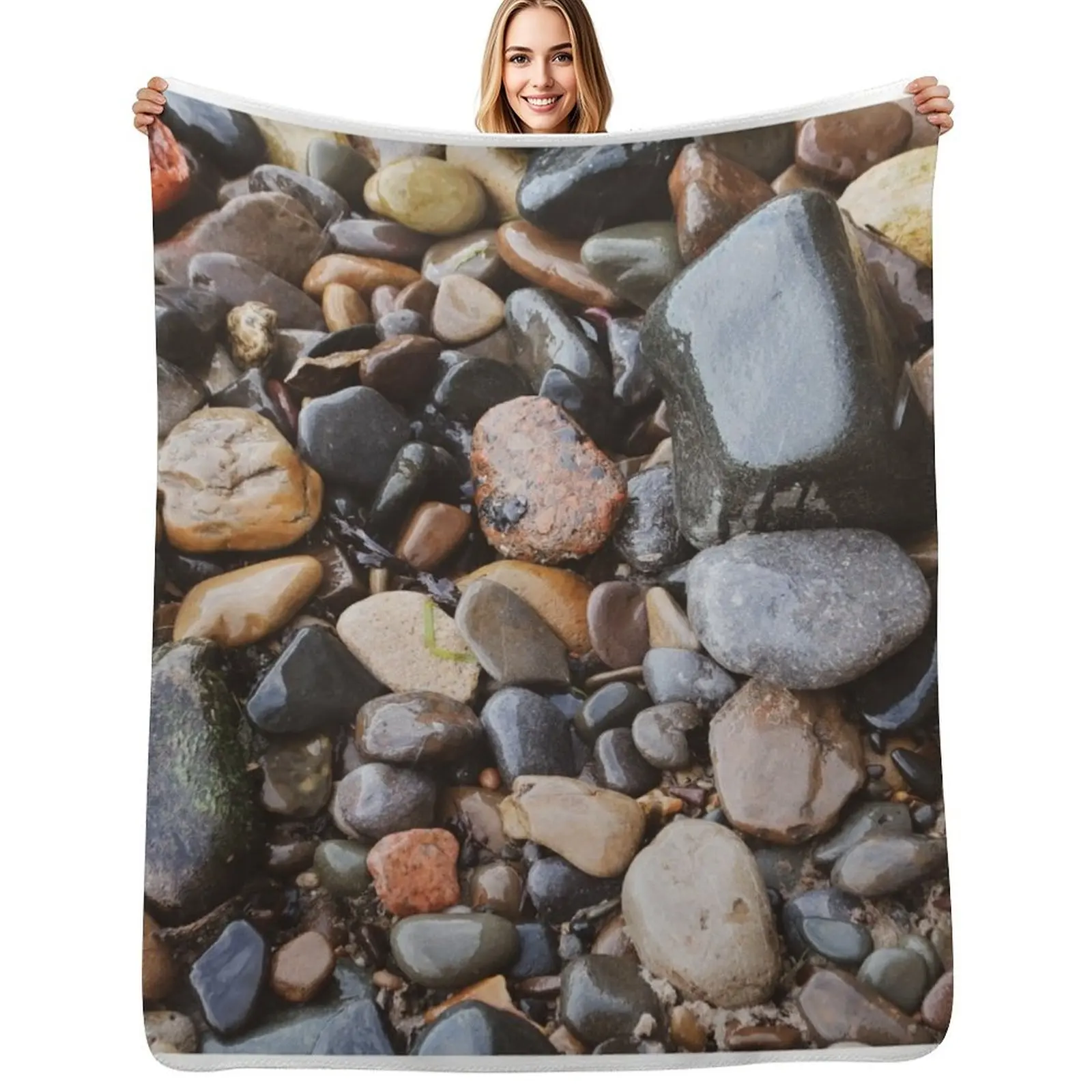 

Beach Pebbles Throw Blanket Summer Beddings bed plaid anime Vintage Blankets