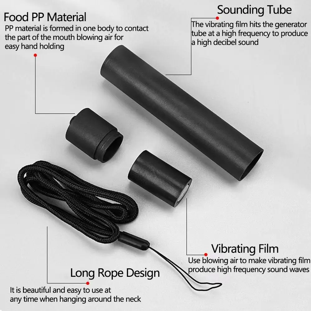 Versatile Loud Sound Turtle Whistle Plastic Black Fishermen's Aids Whistle Portable Attracting Turtles Camping Whistle Hiking