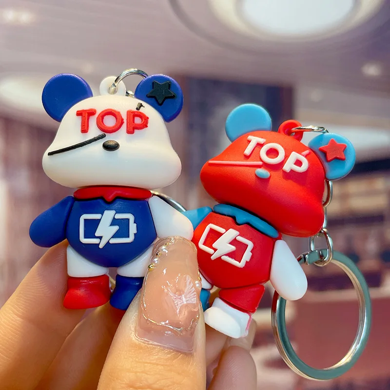 6/12 Pieces in Random Colors, Cartoon Bear Keychain, Multifunctional Anti-Lost Keychain, Compact, Portable, Durable, Universal Hanging Ornament for Home and Car