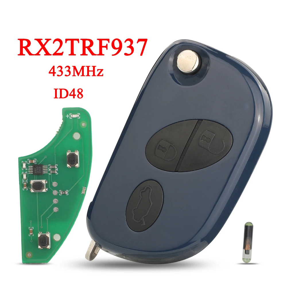 

Jingyuqin Remote RX2TRF937 ID48 чип 433 МГц откидной дистанционный ключ от машины для Maserati Quattroporte Gran Turismo 2005-2011