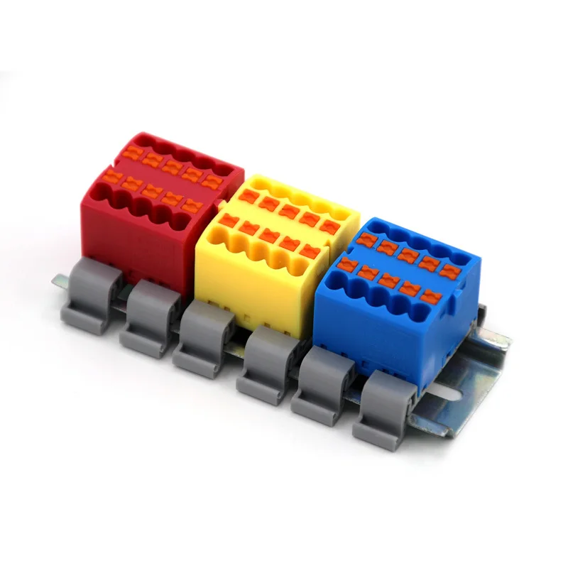 1PC Terminal Blocks 225 Series One In Multiple Out Junction Box Wire Electrical Connector Plug-in Spliceable Splitter Guide Rail