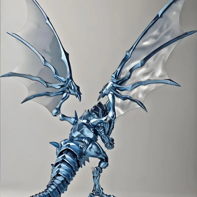New Yu-Gi-Oh Blue-Eyes White Dragon Model Metal Spray-Painted Action Figures Assembly Kit Desktop Ornament Collect Gifts view 6