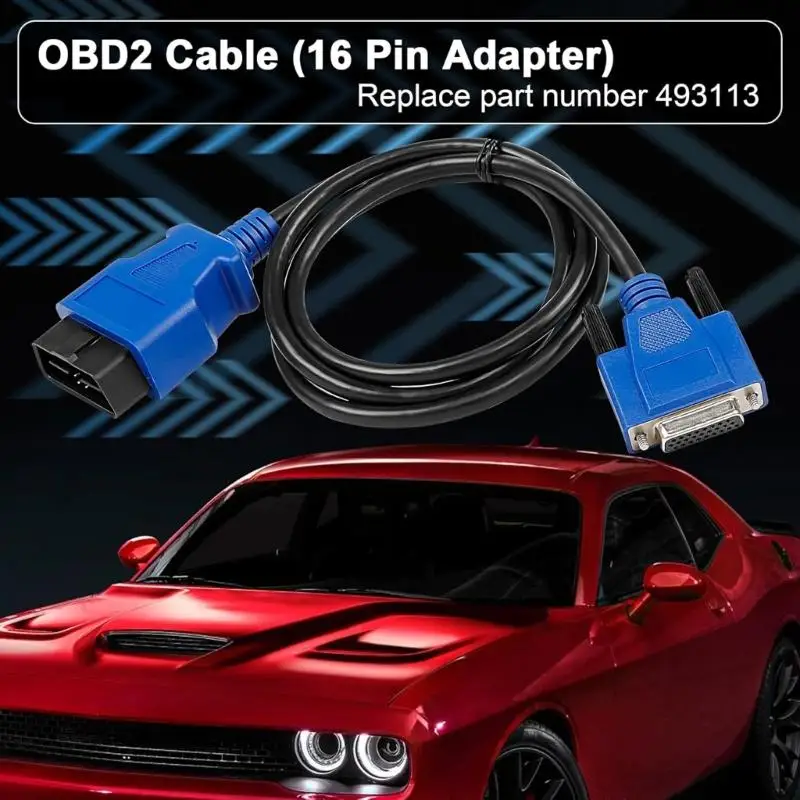 02de 493113 بلاستيك OBD2 محول الحبل التشخيصي 16 دبوس التصميم نقل البيانات السريعة لصيانة السيارات المهنية