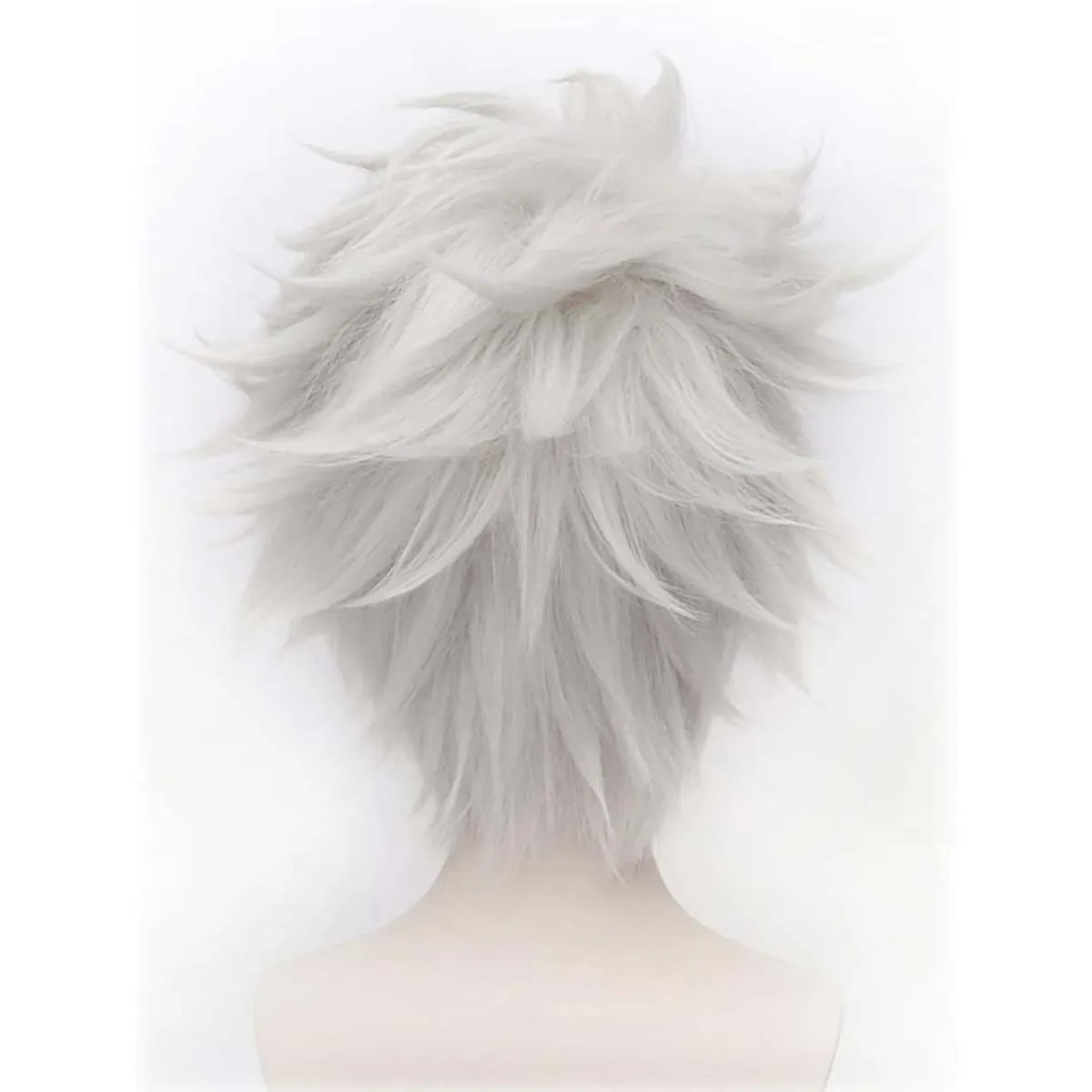 Peruka męska BLEACH Cosplay Hitsugaya Toushirou Krótka Srebrzysto-Biała Warstwowa