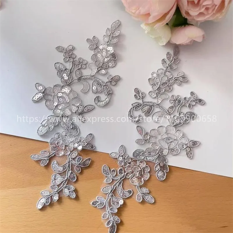 20 Stück. Funkelnde Pailletten Bestickte Spitzenapplikationen, Nähzubehör, DIY Handgemachte Blumen, Dekorative Aufnäher – Detail 10