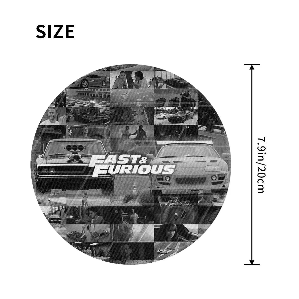 Fast And Furious Is History Of Legend Round Mouse Pad Computer Keyboard Mouse Mat Gaming PC Desk Mat Office Table Mats