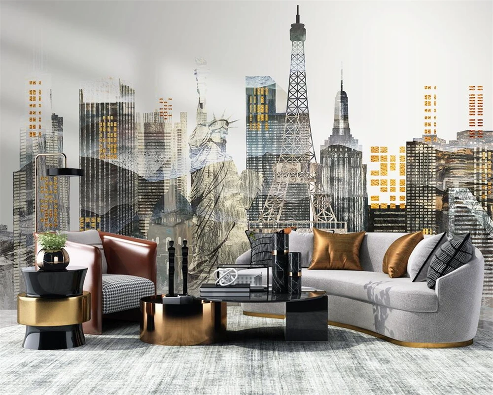 beibehang papel de parede Custom Modern Minimalist Marble Texture TV Bedroom Living Room Background Wallpaper papier peint