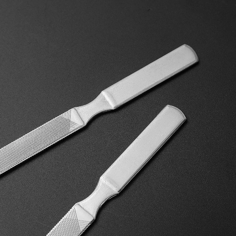2Pcs Professional Nail File Stainless Steel Polishing Block Sanding for Nail Nailfile Manicure Supplies Tools Art Beauty