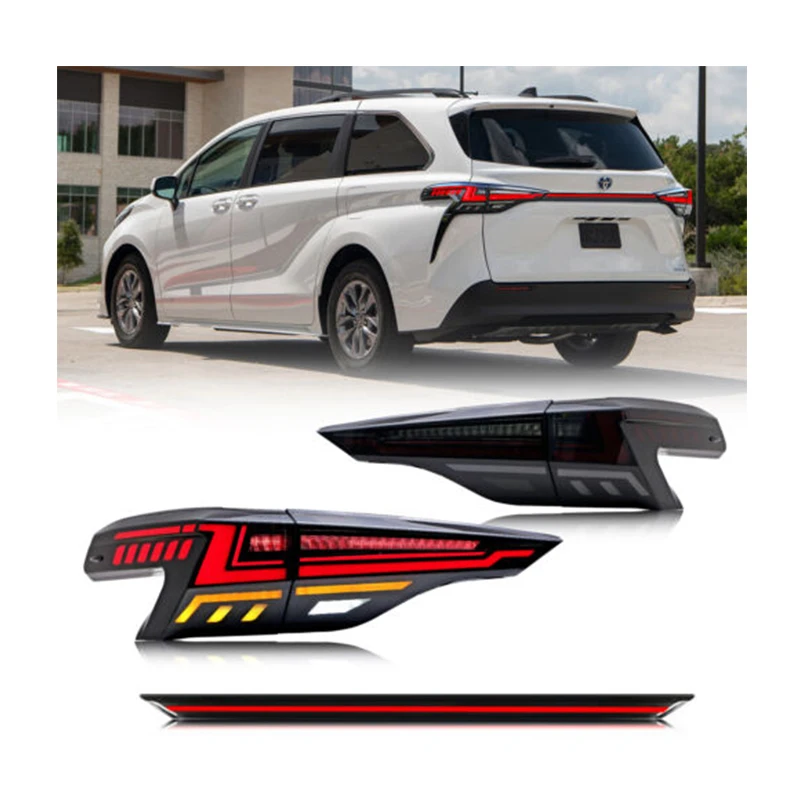 

Zhengwo оптовая продажа светодиодный задний фонарь для Toyota Sienna 2021-2023 автомобильные фонари аксессуары последовательные указатели поворота запуск задний фонарь