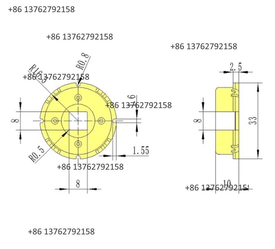 2PCS 0.5NM Bidirectional Rotational Damper Buffer Damping Rotating Shaft Door Hinge Replacement Parts