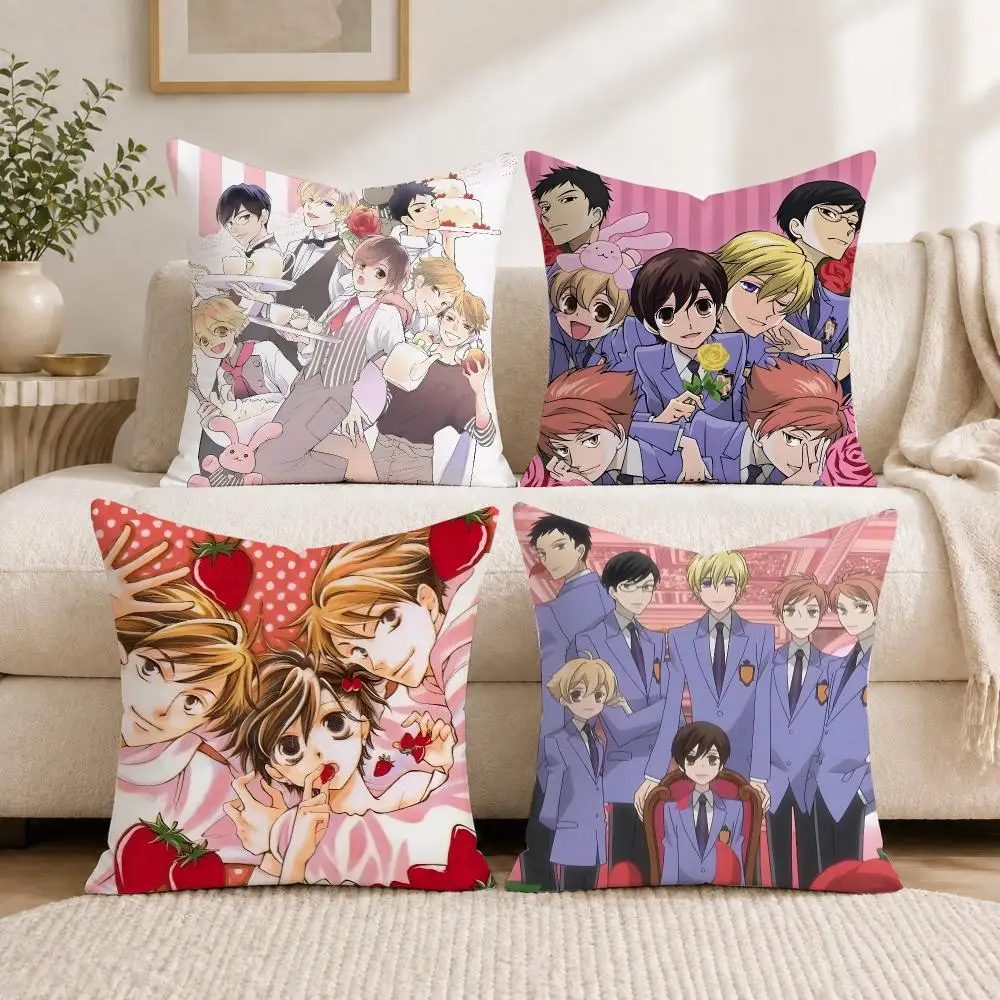 Anime O-Ouran High School H-Host Club Cushion Cover Plush Decorative Pillow Case With Hidden Zipper Fashion Room Decor For Home