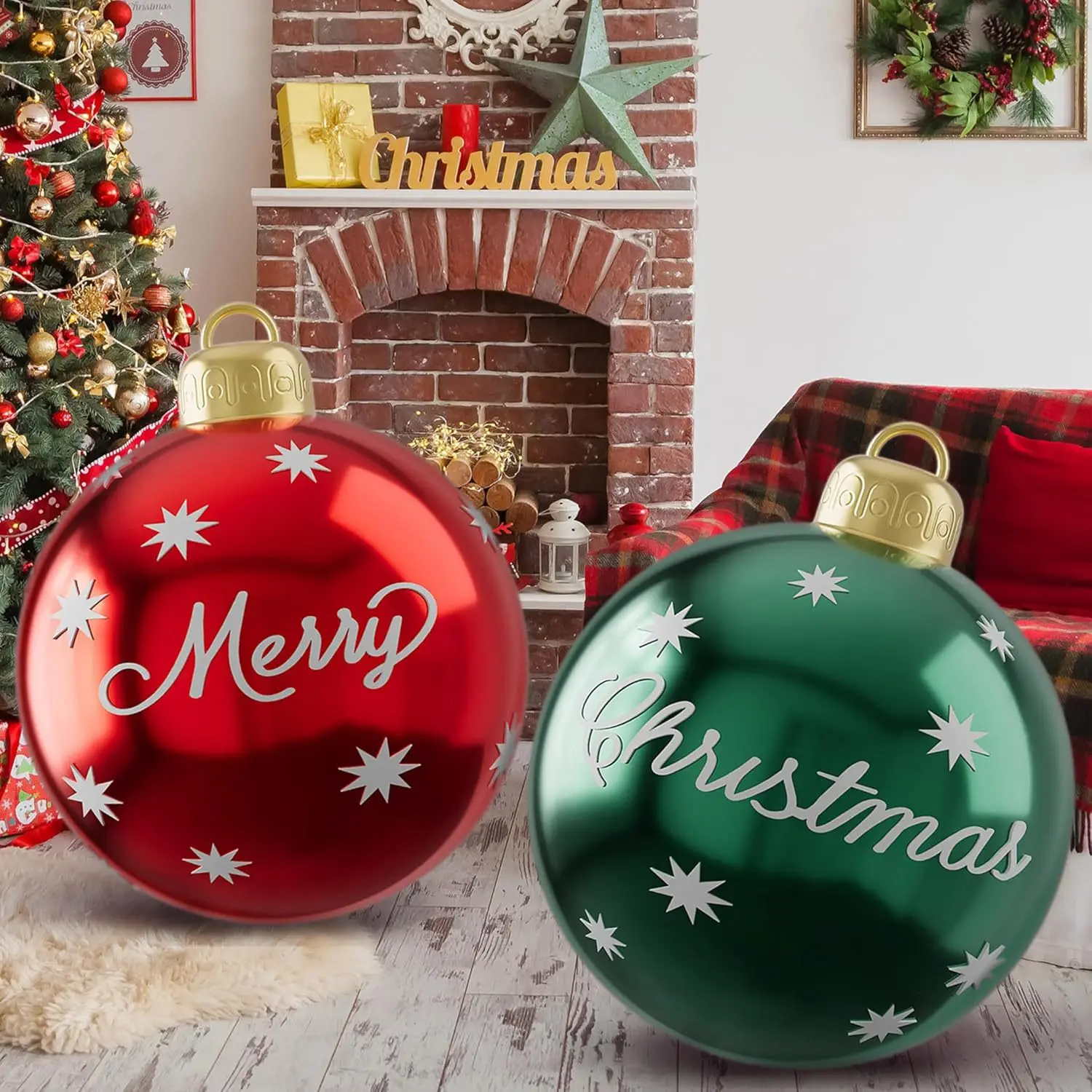 PVC Inflatable Toys Christmas Decorative Balls for Yard Atmosphere Christmas Decorations Balloons