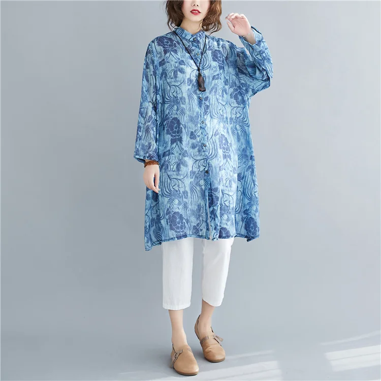 

Свободные женские туфли с принтом больших размеров, весенняя новинка Sle 2021, длинный воротник-свек средней длины, повседневная мода