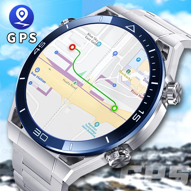 2023 New For Huawei Xiaomi NFC Smart Watch Men GPS Tracker AMOLED 454*454 HD Screen Heart Rate ECG+PPG Bluetooth Call SmartWatch