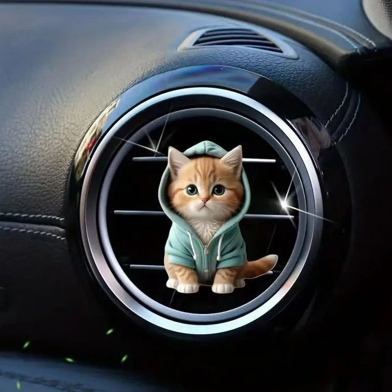 

Car Outlet Vent Perfume Clips 2D Cat Air Freshener Diffuser Conditioning Aromatherapy Perfume Clip Car Interior Decoration